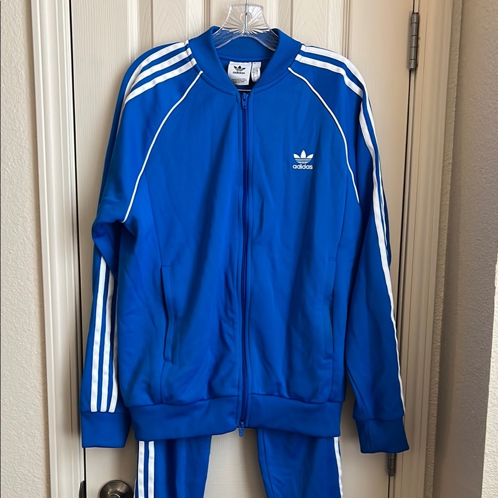 Adidas Blue Track Jacket and Pants Set